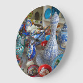 トルコの陶芸家 ラージ壁時計 (傾斜)