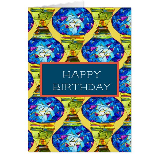 トルコの青いモザイクの水彩画 (正面)