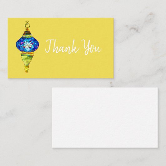 トルコの青いランプモザイクアートの水彩 ノートカード (正面/裏面)