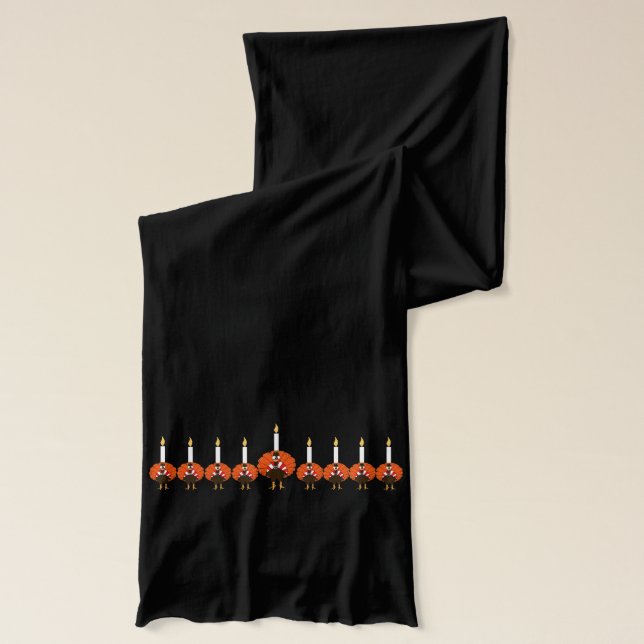 トルコの（ユダヤ教）メノラーのThanksgivukkahのスカーフ スカーフ (左)