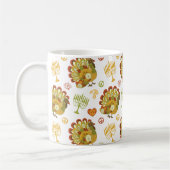 トルコの(ユダヤ教)メノラーパターン感謝祭ハヌカー コーヒーマグカップ (左)