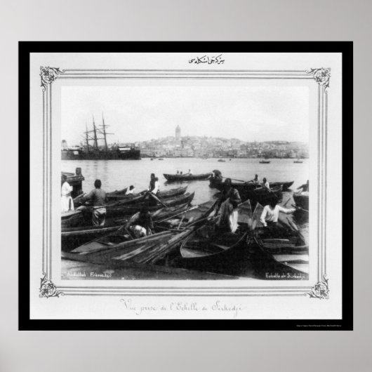 トルコのSirkeci Istanbulの港1885 ポスター (正面)