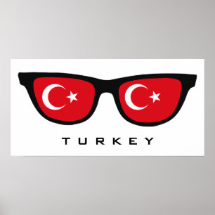 トルコはカスタムな文字及び色ポスターを影で覆います ポスター