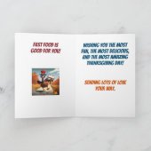 トルコはピザの感謝祭を注文おもしろいする カード (内部)