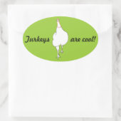 トルコを支え、七面鳥はクール、シール 楕円形シール (バッグ)