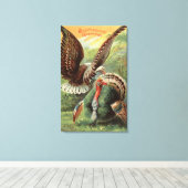 トルコを攻撃するワシ キャンバスプリント (インサイチュ (ウッドフロア))