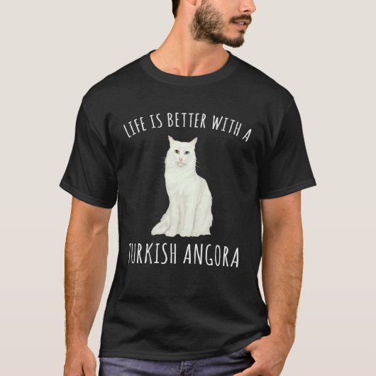 トルコアンゴラ猫と Tシャツ (正面)