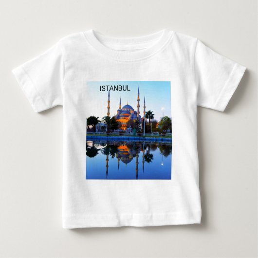 トルコイスタンブールの青いモスク(St.K) ベビーTシャツ (正面)