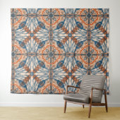 トルコインスパイア語：テクスチャード海軍とテラコッタ タペストリー (インサイチュ(横))