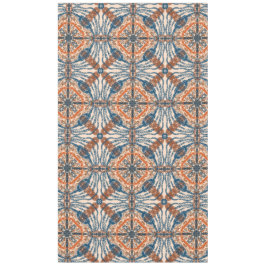 トルコインスパイア語：テクスチャード海軍とテラコッタ テーブルクロス