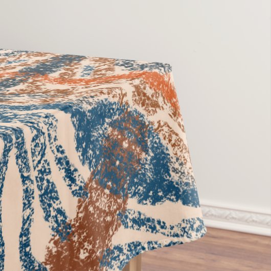 トルコインスパイア語：テクスチャード海軍とテラコッタ テーブルクロス (インサイチュ)