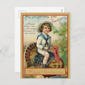 トルコエレガント幸せな感謝祭の挨拶 シーズンポストカード (正面/裏面)