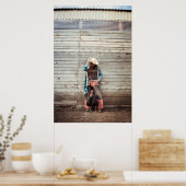 トルコカッコいい写真を撮った西洋女性のカーボーイ ポスター (キッチン)