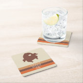 トルコカラフルストライプ感謝祭の饗宴モード スクエアペーパーコースター (インサイチュ)