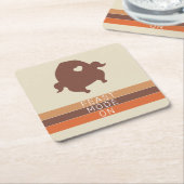 トルコカラフルストライプ感謝祭の饗宴モード スクエアペーパーコースター (アングル)