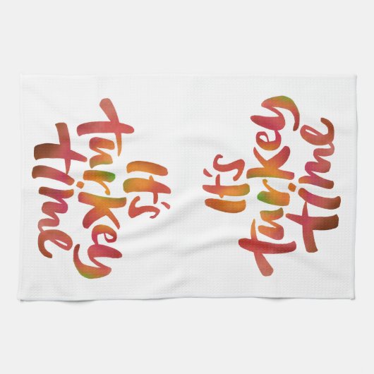 トルコカラフルタイムサンクスギビングことわざ キッチンタオル (横)