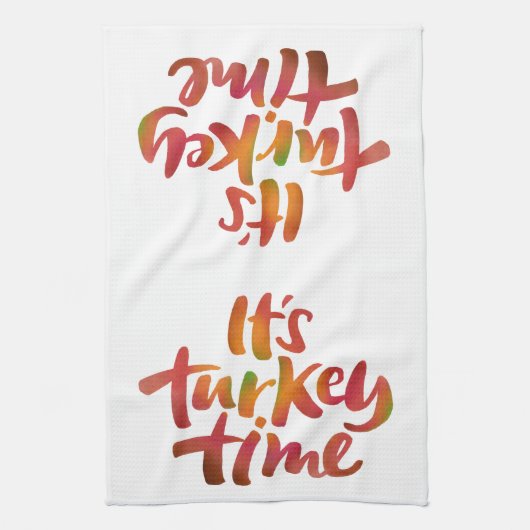 トルコカラフルタイムサンクスギビングことわざ キッチンタオル (縦)