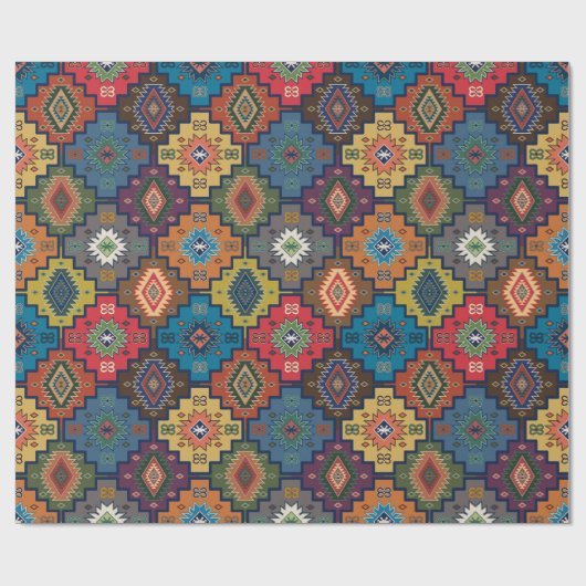 トルコカラフル民族の模様 ラッピングペーパー (フラット)