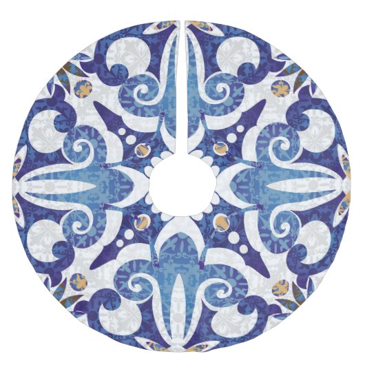 トルコカラフル語:ヴィンテージ東部パターン ブラッシュドポリエステルツリースカート (正面)