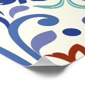 トルコカラフル語：無限のタイル優雅さ。 ポスター (角)