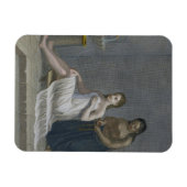 トルコガール、彼女の髪をバスで編まれる マグネット (横)