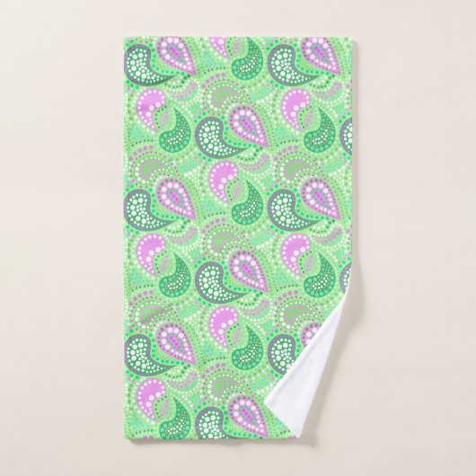 トルコキュウリ抽象芸術水玉模様パターン バスタオルセット (ハンドタオル)