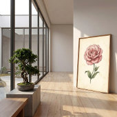 トルコギキョウの植物画アートプリント ポスター