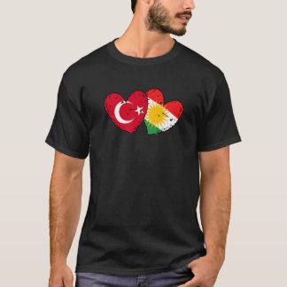 トルコクルディスタンハート国旗トルコクルディッシュプライド Tシャツ