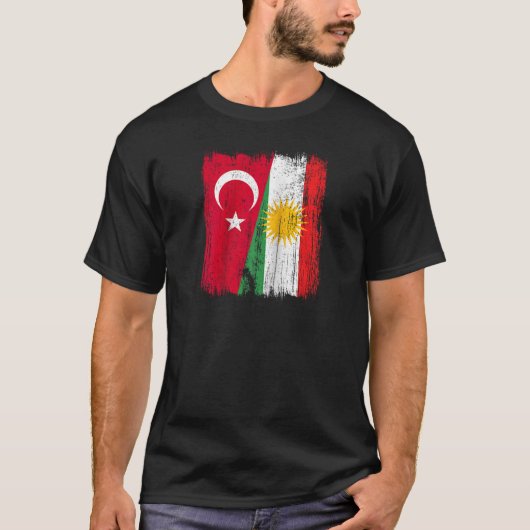 トルコクルディスタン半旗トルコクルディッシュ遺産 Tシャツ (正面)