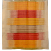 トルココンテンポラリー黄色赤茶  シャワーカーテン (正面)