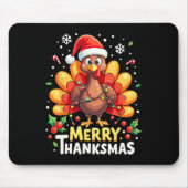 トルコサンタハッピーサンクスメリーサスサンクスギビングCh マウスパッド (正面)