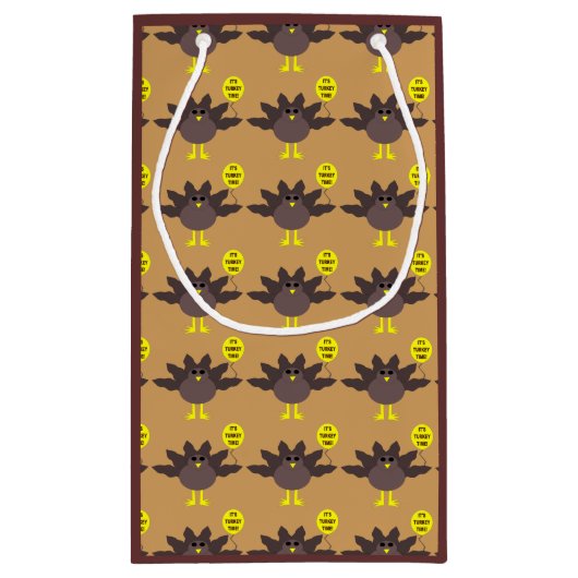 トルコタイムサンクスギビングカスタム抱き枕 スモールペーパーバッグ (裏面)