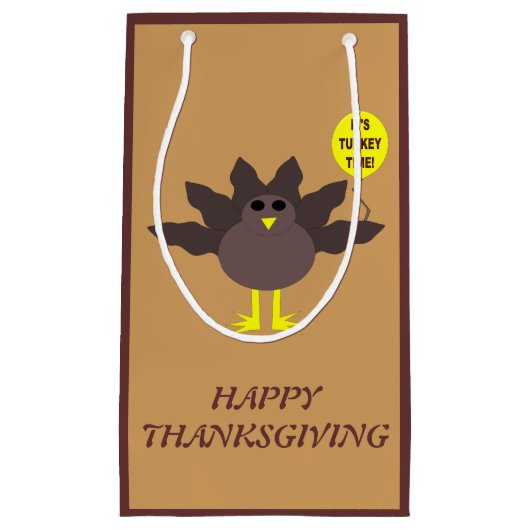 トルコタイムサンクスギビングカスタム抱き枕 スモールペーパーバッグ (正面)