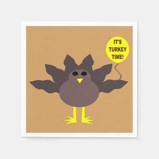 トルコタイムサンクスギビング紙ナプキンス スタンダードカクテルナプキン (正面)