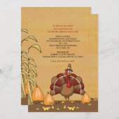 トルコディナータイム感謝祭招待状 招待状 (正面/裏面)