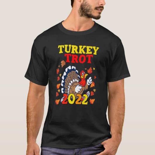 トルコトロット2022感謝祭トルコランニングのルーン Tシャツ (正面)
