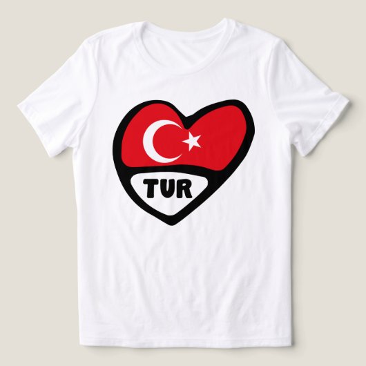 トルコハート国旗TUR国コード トライブレンドＴシャツ (デザイン正面)
