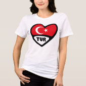トルコハート国旗TUR国コード トライブレンドＴシャツ (正面)