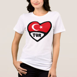 トルコハート国旗TUR国コード トライブレンドＴシャツ