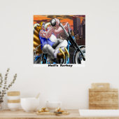 トルコバイクもしくは自転車に乗る人おもしろいポスター ポスター (キッチン)