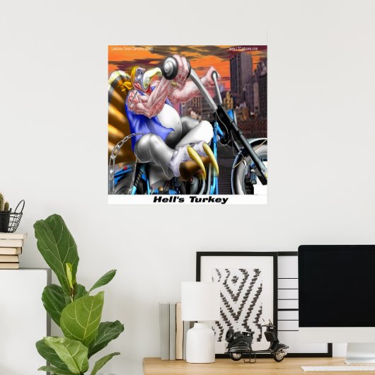 トルコバイクもしくは自転車に乗る人おもしろいポスター ポスター (ホームオフィス)