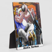 トルコバイクもしくは自転車に乗る人 おもしろい フォトプラーク (側面)