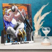 トルコバイクもしくは自転車に乗る人 おもしろい フォトプラーク (側面)