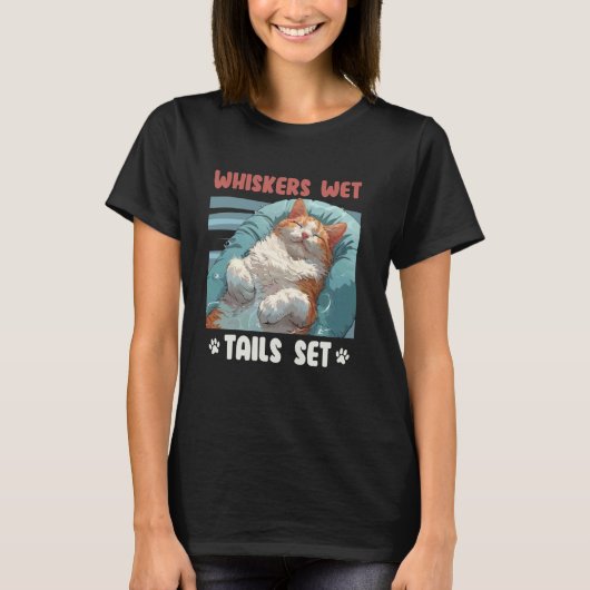 トルコバン猫 ヒゲ 濡れたしっぽ セット 面白いトルコ Tシャツ (正面)