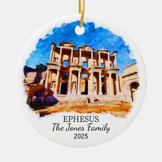 トルコパーソナライズされたエペソオーナメント セラミックオーナメント (正面)