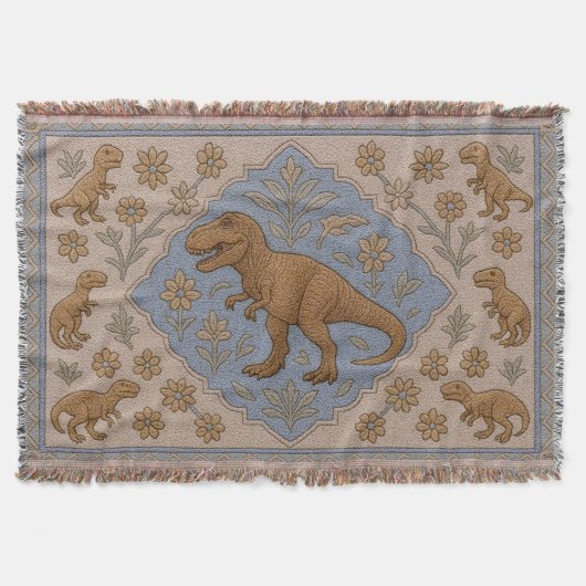 トルコフェイクスタイルティラノサウルスレックス毛布 スローブランケット (正面)