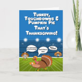 トルコユーモアのあるサッカー感謝祭タッチダウン カード (正面)