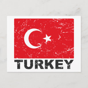 トルコヴィンテージ国旗 ポストカード