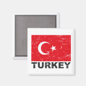 トルコヴィンテージ国旗 マグネット (正面/裏面)