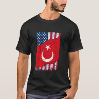 トルコヴィンテージ愛国的なトルコ系米国国旗T S Tシャツ